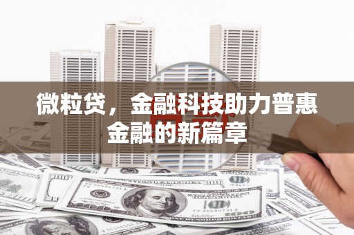 临湘微粒贷，金融科技助力普惠金融的新篇章