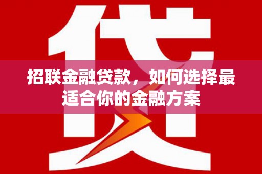 临湘招联金融贷款，如何选择最适合你的金融方案