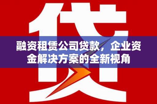 临湘融资租赁公司贷款，企业资金解决方案的全新视角
