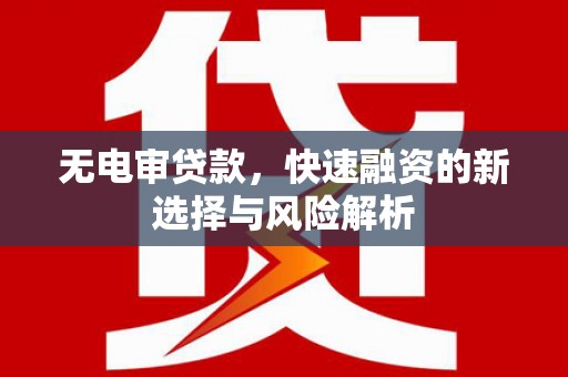 临湘无电审贷款，快速融资的新选择与风险解析
