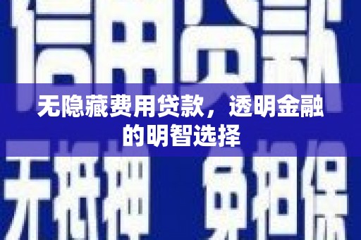临湘无隐藏费用贷款，透明金融的明智选择