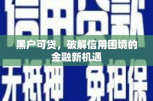 临湘黑户可贷，破解信用困境的金融新机遇